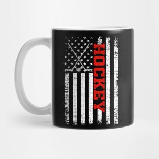 Hockey American Flag Patriotic Gift Mug